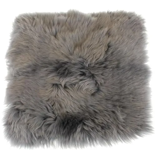 MACOSA Dekofell eckig Anthrazit 35 cm echtes Lammfell modern Sitzplaid Sitzkissen Deko-Fell Tischdeko Echtfell Sitzauflage Stuhlkissen Fellteppich klein (Anthrazit)