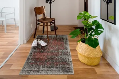 Andiamo Teppich Campos grau-koralle, 67 x 140 cm - Teppiche – stilvoller Teppich in grau-koralle, perfekt für eine gemütliche Atmosphäre und ideal für Wohn- oder Schlafzimmer.