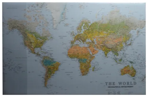 Schreibtischunterlage 58,5x38,5cm / mit Weltkarte