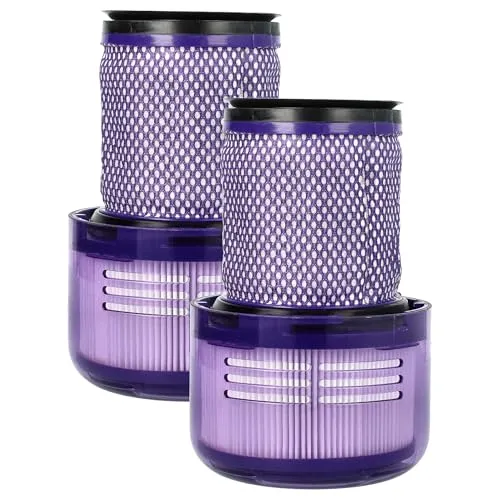 vhbw 2X Staubsaugerfilter für Dyson V12 Slim, V12 Detect - HEPA-Filter-Set für optimale Filterleistung in Ihrem Staubsauger | Abwaschbar & wiederverwendbar für langanhaltende Saugleistung | Ideal für eine saubere Raumluft und weniger Allergene | Lieferumfang: 2x Ersatzfilter.
