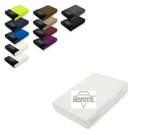 EXKLUSIV HEIMTEXTIL Frottee Spannbettlaken 140 x 200 cm - Spannbetttücher aus 80% Baumwolle, 20% Polyester, Öko-Tex zertifiziert und mit Rundumgummizug für perfekten Sitz. Pflegeleicht und strapazierfähig, ideal für eine glatte Schlafoberfläche.