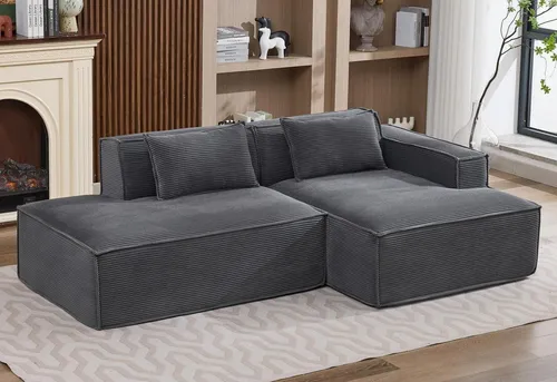 LVHOM Modulsofa Bodensofa aus Cord mit Getränkehalter, ausziehbares Faltsofa für Kinder - Kompaktes Zweisitzer-Sofa mit cleverem Stauraum und praktischem Getränkehalter. Ideal für Kinderzimmer oder als gemütlicher Rückzugsort. Die Liegefläche von 134 x 156 cm eignet sich perfekt für Nickerchen.