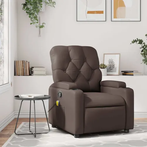 Möbel Massagesessel Braun Kunstleder - Ruhesessel 372512