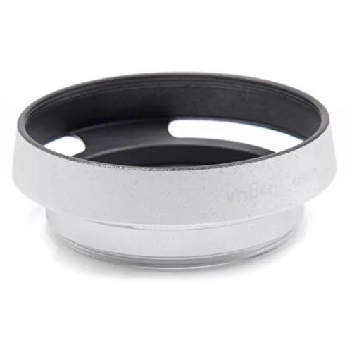 vhbw Gegenlichtblende für 46mm Objektiv - Streulichtblende, Silber, Metall, rund