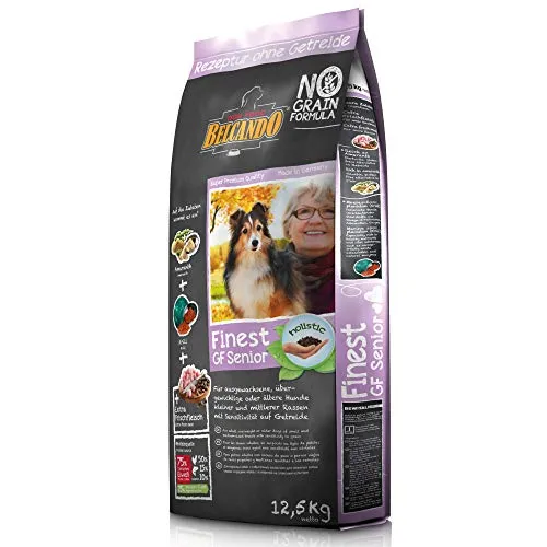 Belcando Finest GF Senior 12,5 kg | Getreidefreies Trockenfutter für empfindliche ältere Hunde - Hundefutter für ausgewachsene, sensible Hunde ab 1 Jahr. Mit 30 % frischem Geflügel und getreidefreier Rezeptur für eine bessere Verträglichkeit und längere Sättigung.