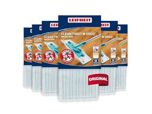 Leifheit Wischbezug CLEAN Twist M Ergo/Power CLEAN M Micro Duo 6er Set