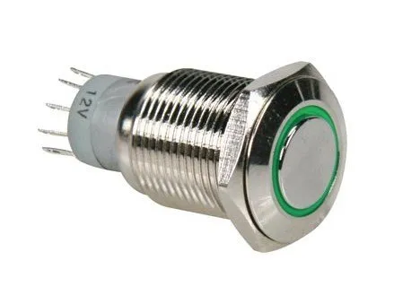 VS-ELECTRONIC - 300622 Druckschalter, 0.5A/230 V, SPDT, Grün R1610G