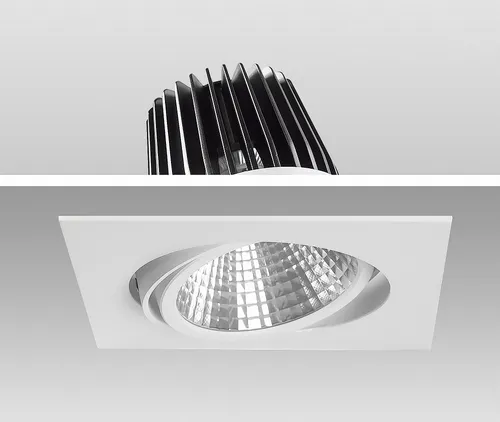 40W LED Einbaustrahler EXLITE-Q 3000K Warmweiß schwenkbar Ø 175mm