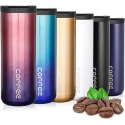 lalafancy Thermobecher 500ml - Edelstahl Isolierbecher für Kaffee-to-go - Thermobehälter für Erwachsene, mit 0,5 Liter Volumen und stylishen lila Design, ideal für unterwegs und hält Getränke lange warm.