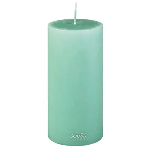 Sovie CANDLES Stumpenkerze JADEGRÜN, Ø 70mm x 150mm, ca. 82 Stunden Brenndauer, elegante Blockkerze, Flachkopfkerze und Dekokerze für stilvolle Wohn-, Tisch- und Festdekoration