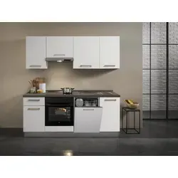 Produktbild Mid.you Küchenblock Belluna, Weiß, Holzwerkstoff, 1 Schublade(n) Schubladen, seitenverkehrt montierbar, nur wie online abgebildet bestellbar, 210 cm, vormontierter Korpus, Küchen, Küchenzeilen & Küchenblöcke, Küchenzeilen mit Geräten