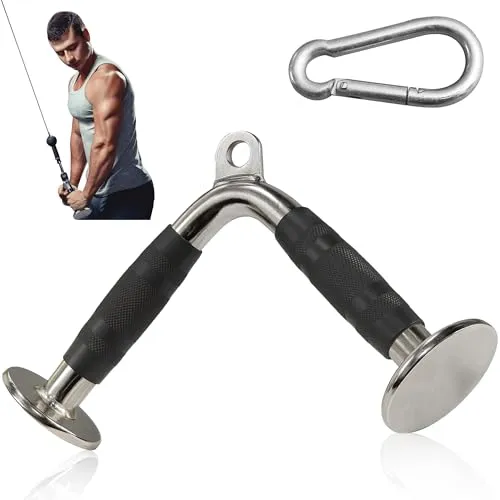 MuscleForge Trizeps Griff Kabelzug mit Gummigriffen – Trizepsstange, V Griff, Kabelturm Griffe, Seilzugmaschine, Latzug, Seilzug, Kraftstation, Heimtraining, Fitnessstudio – Gelenkschonend
