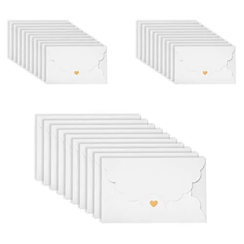 ASFINS Beige Briefumschläge, 30 Stück Mini Umschläge Geschenkkarte Umschlag für Weihnachten Geschenk Süße Umschlag für DIY Hochzeit Geburtstagsfeier, 17,4 x 11 cm (M)