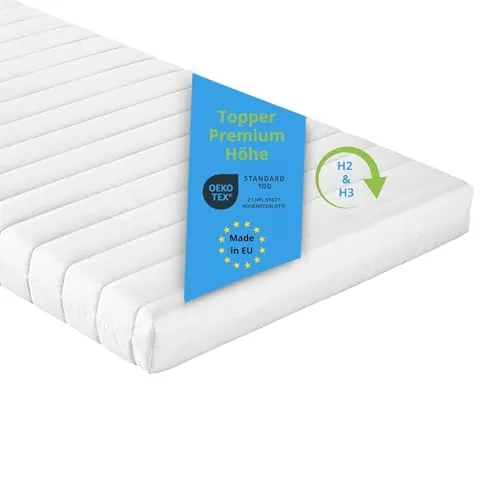Bodyprotect Matratzenauflage 140 x 200 cm – Kaltschaum Topper mit Duo-Härtegrad - Matratzentopper mit 10 cm Höhe, Ökotex-zertifiziert, bietet zwei Härtegrade für individuellen Schlafkomfort – ideal für alle Schlaftypen.