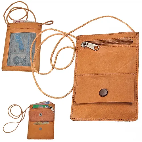 BOCCX kleiner einfacher Brustbeutel Leder Security Wallet Brusttasche GoBago