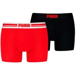 PUMA Boxershorts PUMA MEN EVERYDAY PLACED LOGO BOXERS 2P (Packung, 2er Pack) mit Logo Webbund bunt|rot|schwarz XL