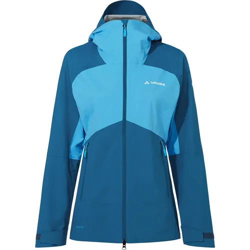 Vaude Damen Simony 2.5l V Jacke - Leichte Regenjacke (Größe XS, blau) - Superleichte Regenjacke mit kompaktem Packmaß und optimaler Bewegungsfreiheit für aktive Damen. Ideal für Outdoor-Aktivitäten und wechselhaftes Wetter.