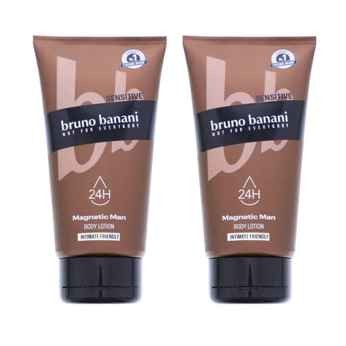 Produktbild bruno banani Magnetic Man Body Lotion je 150 ml 24h Feuchtigkeit 2 x