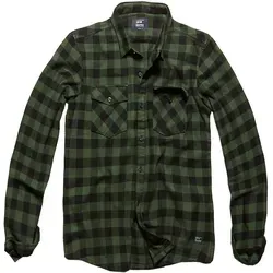 Vintage Industries Langarmhemd - Harley Shirt Green Check - Modisches Karo-Hemd in Grün und Schwarz, aus hochwertiger Baumwolle, ideal für lässige Freizeit-Looks und vielseitig kombinierbar.