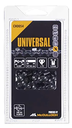 Gardena Universal Kette 18 Zoll/45cm .325 Zoll 1,5mm 72TG, CHO054: Sägekette für Kettensäge, hervorragende Schärfe, einfache Wartung, Original McCulloch Zubehör (Artikel-Nr. 00057-76.151.54)