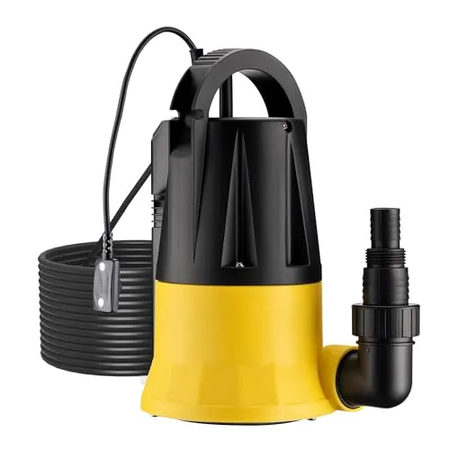 Wiltec Tauchpumpe mit Sensor 400 W - Wasserpumpen – Leistungsstarke Tauchpumpe mit 7300 l/h Durchflussrate, ideal für Brunnen und Zisternen, mit Automatik- und Dauerbetrieb für flexible Nutzung.