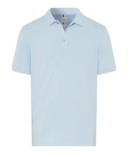 Brax Poloshirt Blau Größe L - Herren-Shirt aus 95% Baumwolle und 5% Elasthan, bietet Komfort und Bewegungsfreiheit für den lässigen Look.