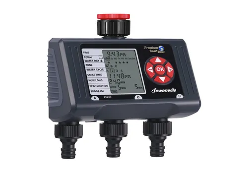 DEWENWILS Bewässerungscomputer 3 Ausgänge, (1), Bewässerungszeitschaltuhr schwarz