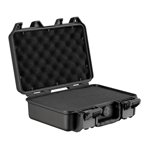 Wiltec Universalkoffer 32 x 22,9 x 11,2 cm, wasserdichter Transportkoffer, Schutzkoffer aus PP und Glasfaser, Koffer mit Würfelschaumstoff