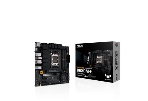 ASUS TUF Gaming B650M-E mATX Mainboard - Mainboard für AMD Ryzen 7000 Prozessoren, mit 8+2 DrMOS, PCIe 5.0 und Aura Sync RGB-Beleuchtung für optimale Leistung und Stil.