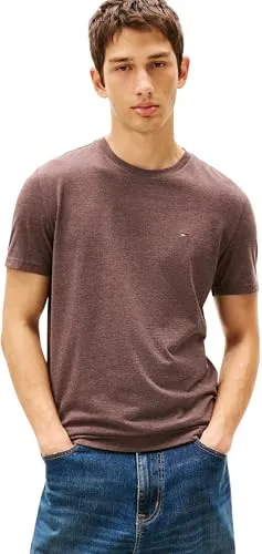 Tommy Jeans Men's TJM Xslim Jaspe Tee EXT Dm0Dm20363 S/S T-Shirt, Brown (Black Walnut Htr), XL