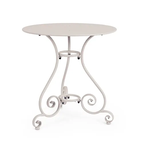 Gartentisch Etienne aus Metall, Griz in beige von Feeling4Home