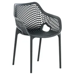 CLP Stuhl Air XL - Stapelbarer Terrassenstuhl für Garten und Balkon - Stapelbarer Terrassenstuhl aus UV-beständigem Polypropylen, ideal für Garten und Balkon. Komfortables Design mit hohen Armlehnen und Rückenlehne, pflegeleicht und wetterfest.