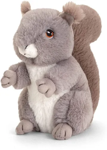 azzesso Kuscheltier Eichhörnchen grau, Stofftier Nager 18 cm, Plüschtier