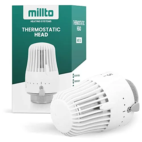 Millto™ Thermostatisches Heizkörperventil M30 x 1,5 Thermostat-Ersatzkopf | 6-Stufen-Bereichsmodulationstemperatur-Heizsystem