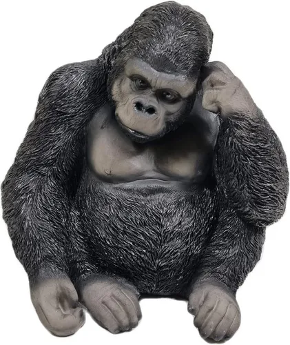 colourliving Dekofigur Dekofigur Gorilla Enrico nachdenklich Gartendeko Tierfigur (1 St), ausgefallene Dekoration