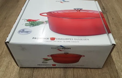 KÜCHENPROFI Bräter PROVENCE Oval 33 cm - 7,0 Liter Gusseisen, energiesparend und ideal für alle Herdarten inklusive Induktion