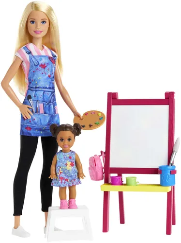 Barbie Kunstlehrerin Puppe und Spielset (blond)