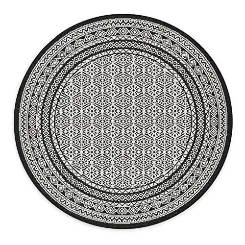 Domdeco In- und Outdoor-Teppich Rund in schwarz von DomDeco