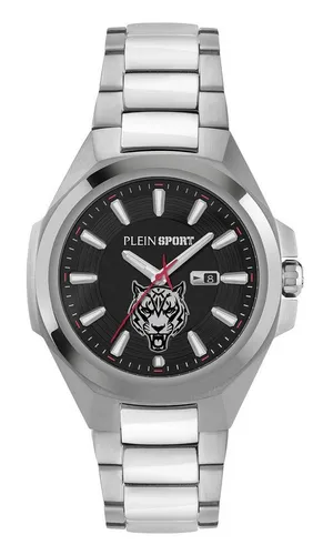 PHILIPP PLEIN Quarzuhr PS7BA0724 - TIGERMASTER - Armbanduhren mit kraftvollem Tigerkopf-Zifferblatt, 5 ATM wasserdicht und ideal für Sport und Stil. Entfessle deinen inneren Champion mit diesem einzigartigen Zeitmesser.