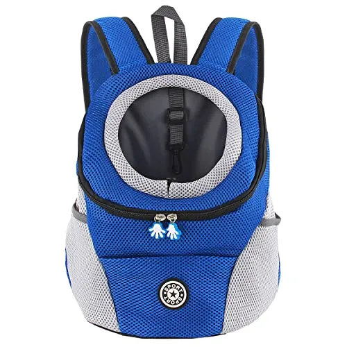 M MUNCASO Hundetrage-Rucksack Welpentasche Kleine Haustier-Fronttasche mit Atmungsaktivem, Head-Out-Design, Wasserdichter Boden für Reisen, Outdoor, Wandern