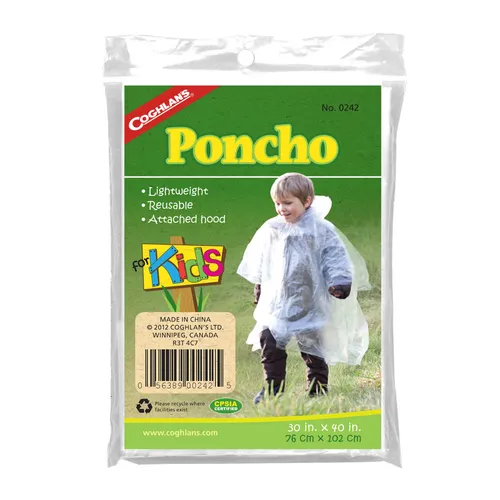 Coghlans Regen-Notfall-Poncho für Kinder, transparent