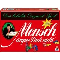 Schmidt Spiele 49021 Mensch ärgere dich nicht - Klassisches Gesellschaftsspiel mit hochwertigen Kunststofffiguren für generationsübergreifenden Spielspaß