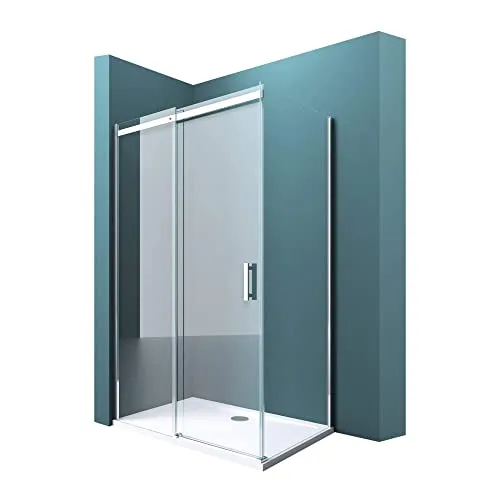 Mai & Mai Duschkabine Duschabtrennung 8mm Sicherheitsglas mit NANO 90x120cm Eck-Dusche mit Schiebetür Ravenna18