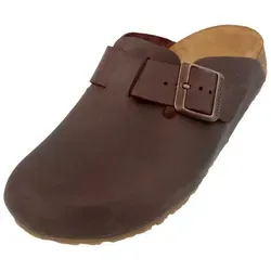 HAFLINGER Porto Eleganter Clog aus Leder - Sandalen mit rutschfester Gummisohle und Kork Latex Fußbett für optimalen Tragekomfort und ideales Fußklima, perfekt für drinnen und draußen.