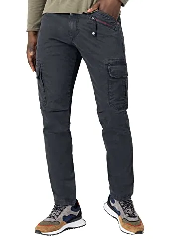Timezone Herren Cargo Hose REGULAR BENTZ - Sportlich und Bequem - Herren-Stoffhosen mit Regular Fit, Reißverschluss und farbechtem, durchgefärbtem Denim für perfekten Sitz und modisches Aussehen im Büro oder in der Freizeit.