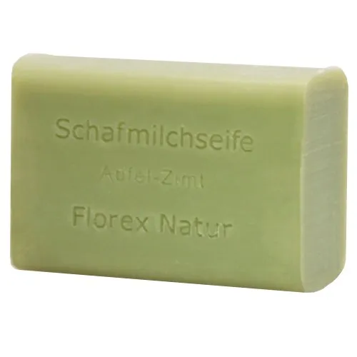 Schafmilch-Seife mit Apfel-Zimt Duft ! 100g in grün von Florex Schaftmilchseifen