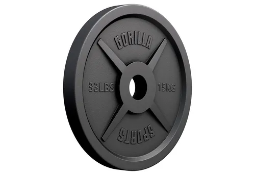 GORILLA SPORTS Hantelscheibe 50mm Bohrung, Gusseisen, Einzeln/Set -Gewichtsscheiben, Hantelscheiben, 15 kg