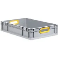 PROREGAL Eurobox NextGen Color 23L - Robuste Transportbox mit gelben Griffen - Transportboxen, lebensmittelecht und robust, ideal für effizientes Lagern und stapeln, mit wechselbaren Farbringen für optimale Ordnung.