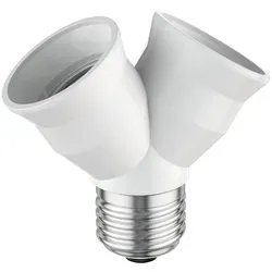 ledscom.de E27 Splitter-Adapter, 2-fach, Weiß in weiß von LEDs Com