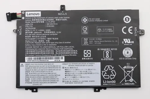 Lenovo Akku 45Wh Original 4.120 mAh 11,1 V Lithium-Polymer (01AV466) - Notebook Akku mit 45Wh, langlebige Lithium-Polymer-Technologie für zuverlässige Leistung und lange Laufzeiten.